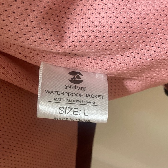 Stylish Pink and Burgundy Women's Rain Jacket - Picture 9 of 9